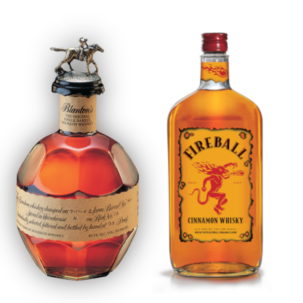Blanton Single Barrel Bourbon & Fireball Cinnamon Whisky Bundle