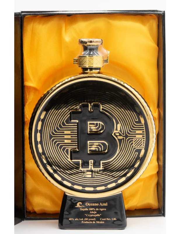 Oceano Azul Bitcoin Cryptoquila Anejo Tequila 1L