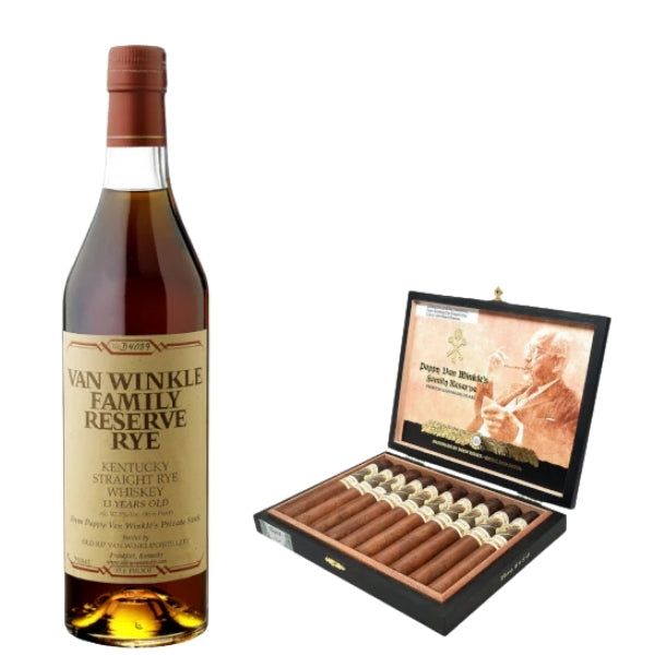 Van Winkle Reserve Rye 13 Year & Pappy Van Winkle Robusto Cigar 10 Case Bundle