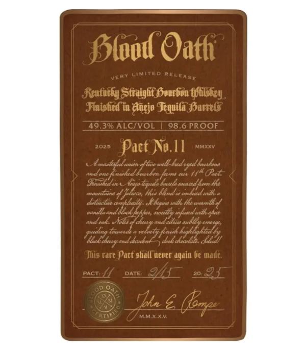 Blood Oath Pact No. 11 Bourbon Whiskey