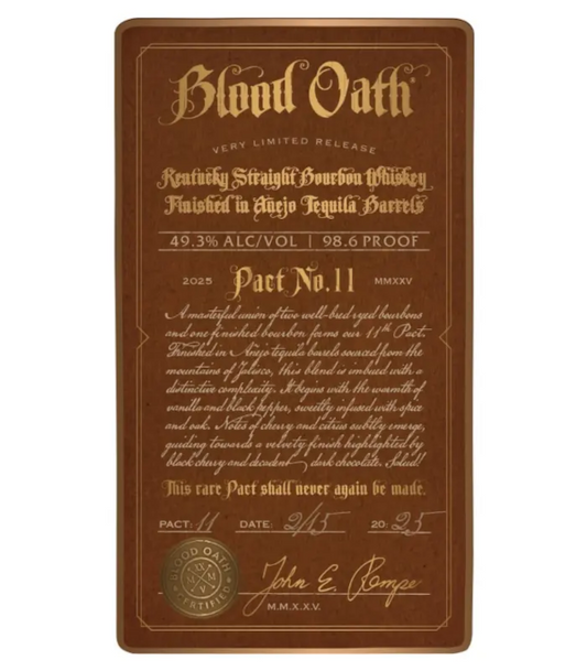 Blood Oath Pact No. 11 Bourbon Whiskey