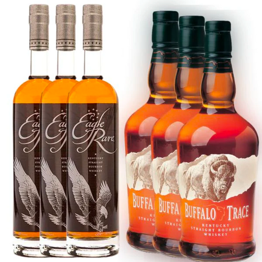 3x Eagle Rare and 3x Buffalo Trace Kentucky Straight Bourbon Whiskey Bundle