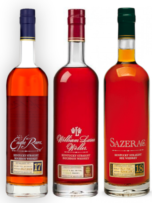 EAGLE RARE 17, WILLIAM LARUE WELLER, SAZERAC 18 YEAR OLD STRAIGHT RYE BUNDLE