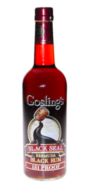 Gosling's 151 proof Black Seal Bermuda Black Rum