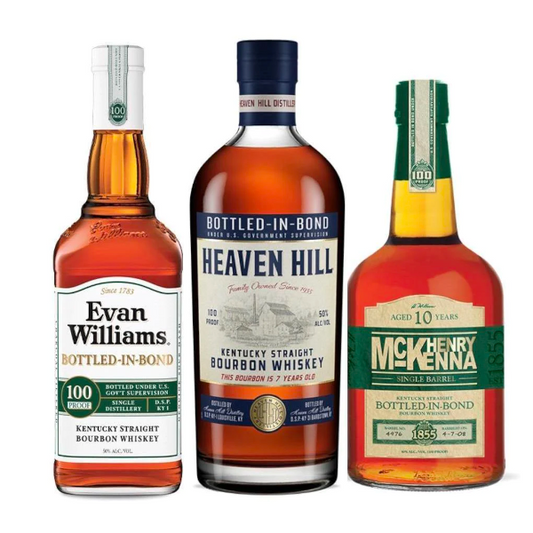 Evan Williams Bottled-In-Bond, Heaven Hill, & Henry McKenna Bundle