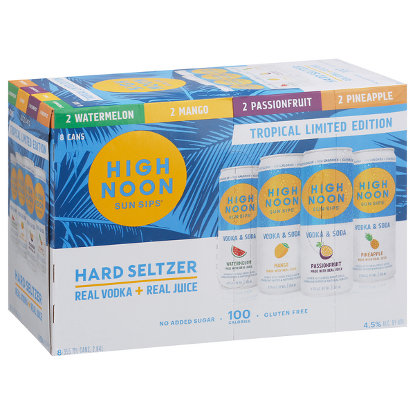 High Noon Hard Seltzer Vodka Tropical Edition Variety 8pk