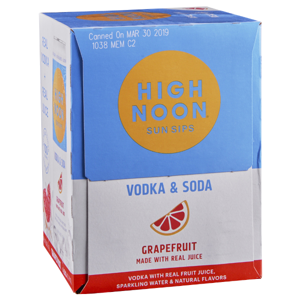 High Noon Grapefruit Vodka Soda 4pk