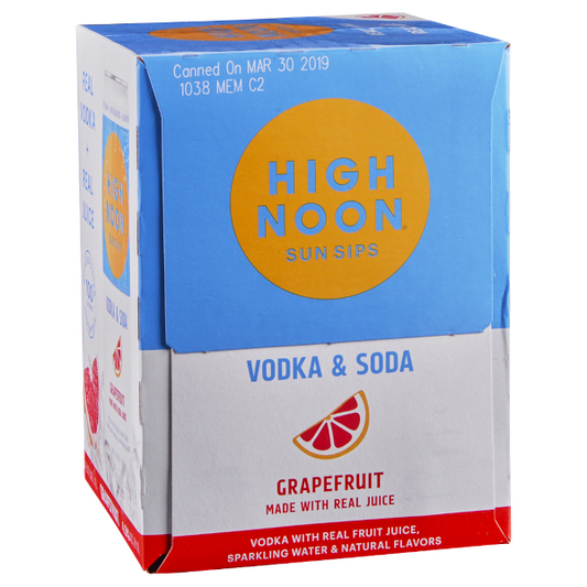 High Noon Grapefruit Vodka Soda 4pk