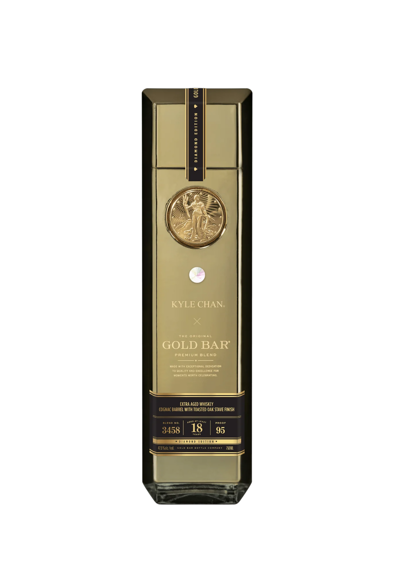 Gold Bar Blended American Whiskey Diamond Edition Cognac Barrel With Toasted Oak Finish 18 Year