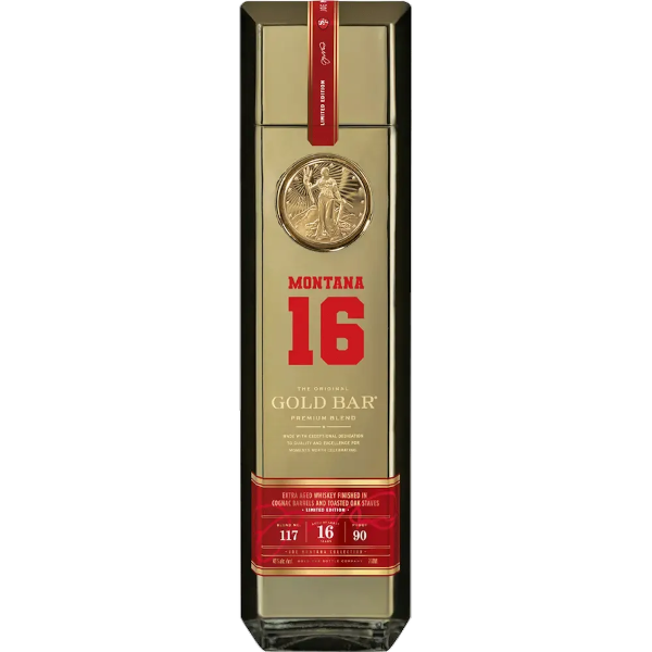 Gold Bar Blended American Whiskey Premium Blend Joe Montana 16 Year