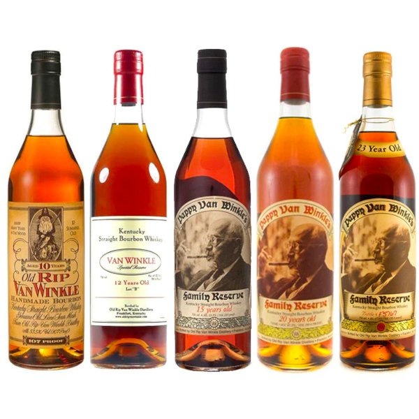 Pappy Van Winkle's 10 Year, 12 Year, 15 Year, 20 Year & 23 Year Bundle