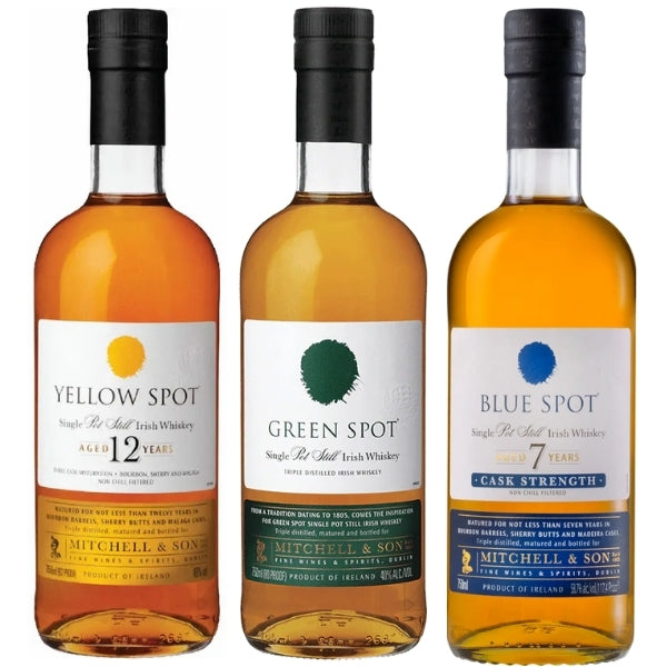 Yellow Spot, Green Spot, Blue Spot Irish Whisky Bundle