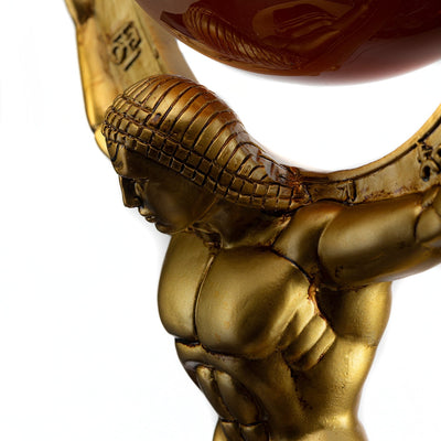 Atlas Bronze World Whiskey Decanter Globe - 15" Tall - With 2 World Glasses