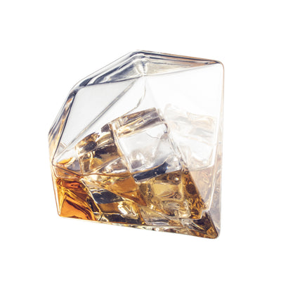 Liquor Lux Diamond Whiskey Decanter l With 2 Diamond Glasses Liquor, Scotch, Rum, Bourbon, Vodka, Tequila Decanter (750 ML DECANTER)