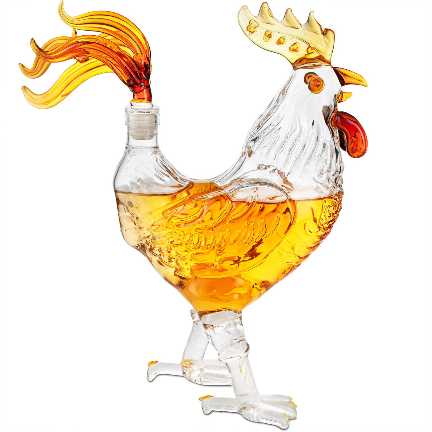 Cock - Chicken Decanter 500ml Whiskey and Wine Decanter - by Liquor Lux, Rooster Glass Decanter For Whiskey, Scotch, Spirits, Wine Or Vodka For Whiskey Lovers