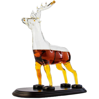 Stag Antler Crystal Decanter - Elegant Stag/Reindeer Liquor Decanter by Liquor Lux - Luxury Decanter for Bourbon, Scotch, or Whiskey 750ml Perfect For Any Bar, Hunter's Gift Hunting Enthusiasts