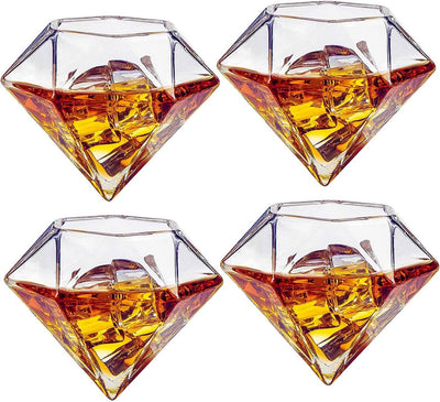 Liquor Lux Diamond Whiskey Decanter l With 2 Diamond Glasses Liquor, Scotch, Rum, Bourbon, Vodka, Tequila Decanter (750 ML DECANTER)