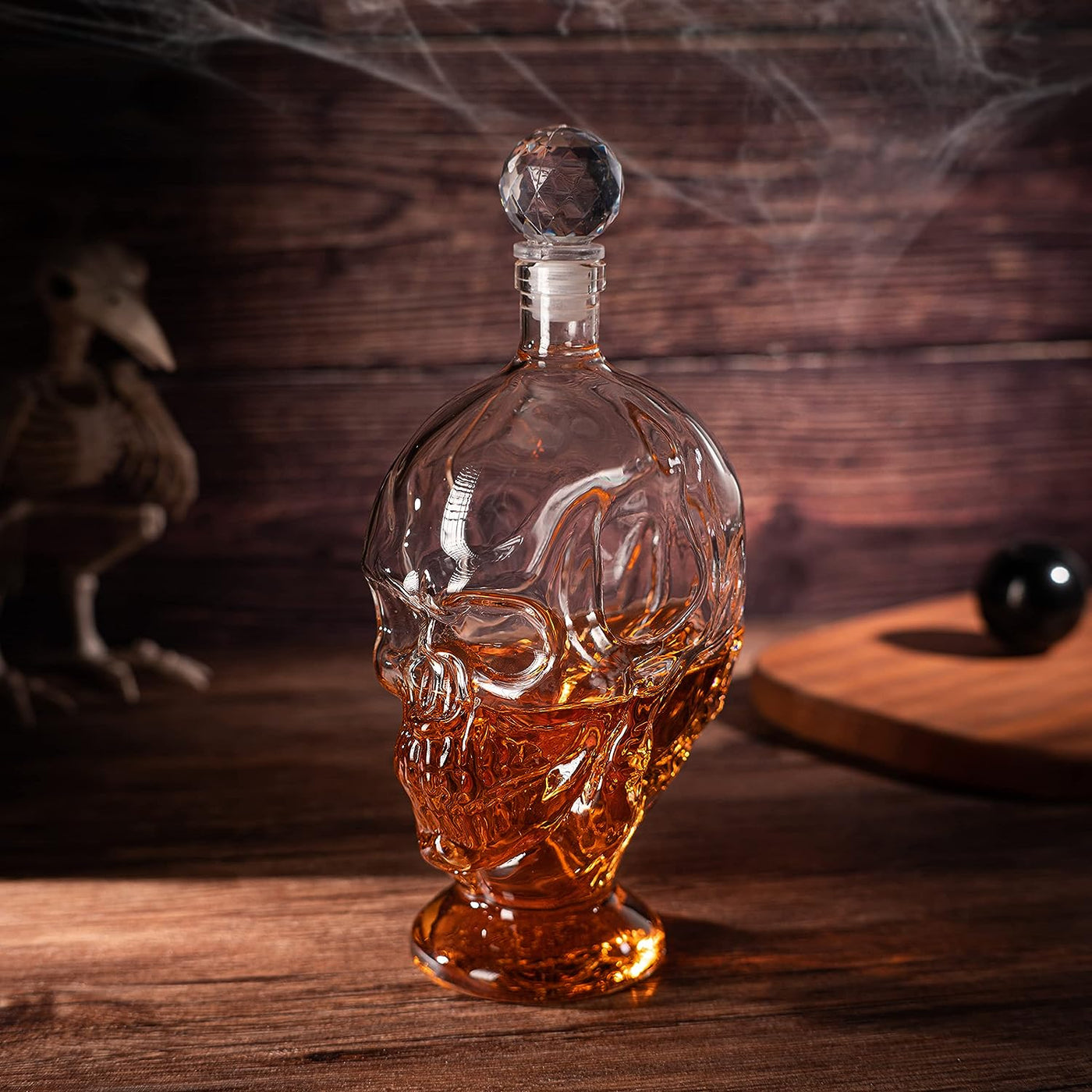 Skull Whiskey & Wine Decanter, 2 Faced Skull & Claw Decanter, Decor, Liquor Decanter Bottle - by Liquor Lux 1000ml, Skeleton Bottle - Great Gift for Any Bar