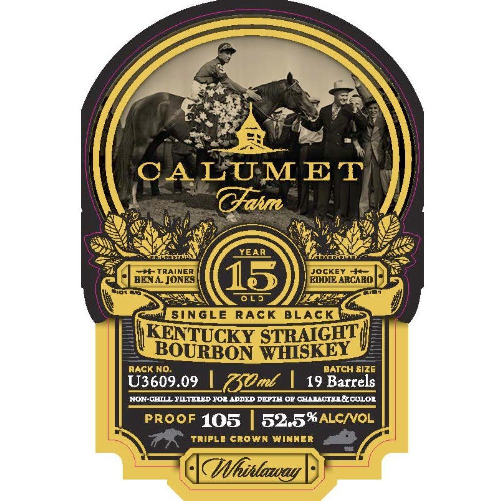 Calumet Farm 15 Year Old Single Rack Black Bourbon Whiskey