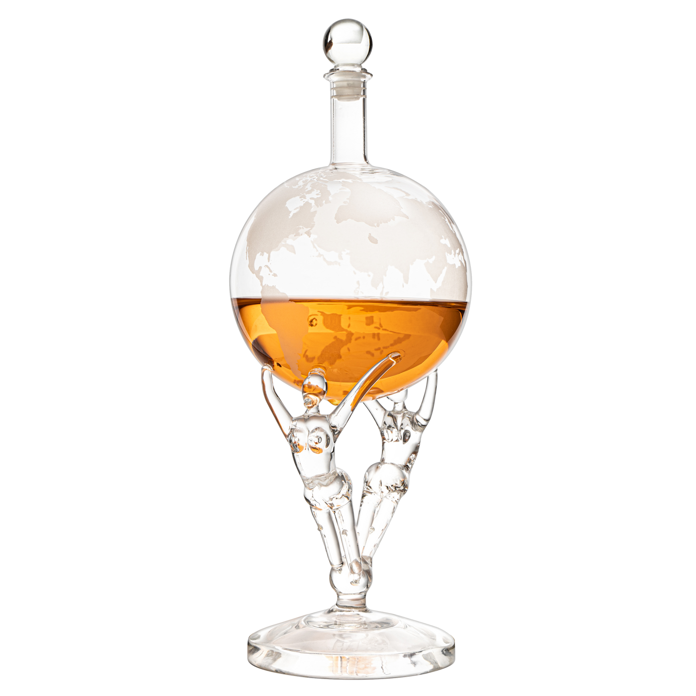 Love Crystal Decanter, For Wine & Whiskey Liquor Lux - 12" Tall - Spirits, Whiskey, Scotch, Bourbon, Cognac and Brandy - 500mL - By Liquor Lux - Lovers Globe Spouse, Partner Gifts