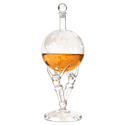 Love Crystal Decanter, For Wine & Whiskey Liquor Lux - 12" Tall - Spirits, Whiskey, Scotch, Bourbon, Cognac and Brandy - 500mL - By Liquor Lux - Lovers Globe Spouse, Partner Gifts