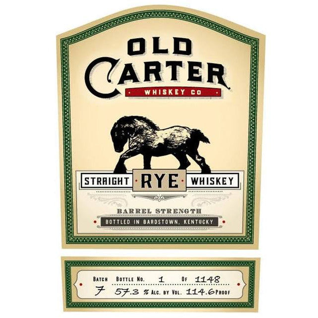 Old Carter Straight Rye Whiskey Batch 9