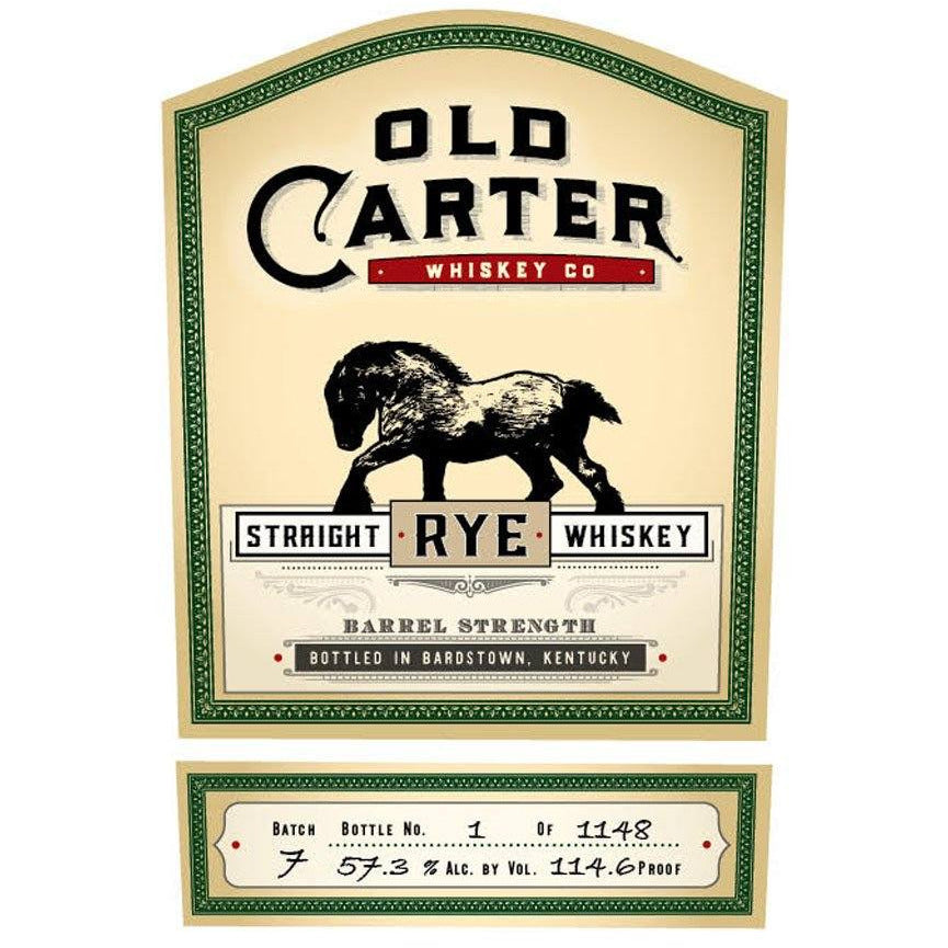 Old Carter Straight Rye Whiskey Batch 7