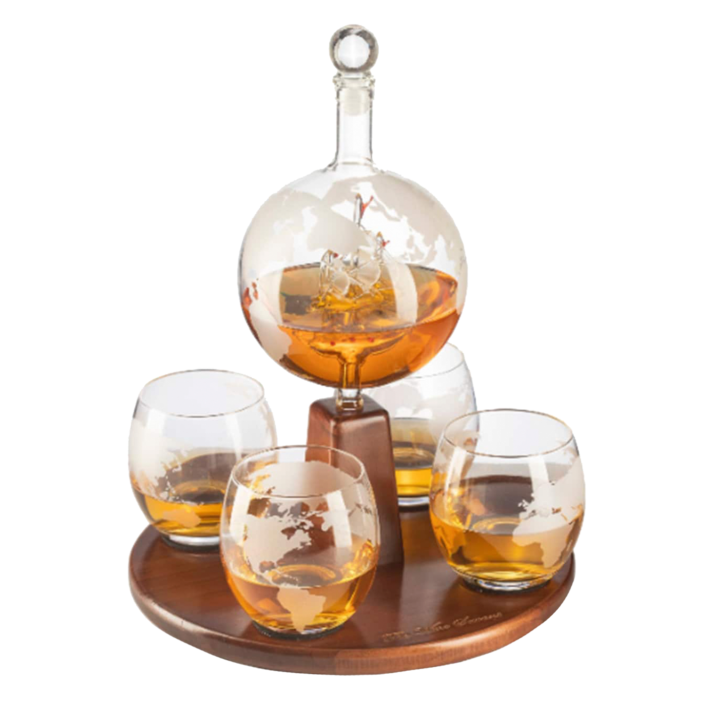 Globe Decanter with 4 glasses Style 4-1