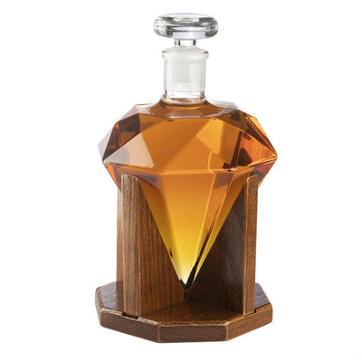 Diamond Decanter For Whiskey, Liquor, Scotch, Rum, Bourbon, Vodka, Tequila Decanter, Liquor Lux 750ml - Gifts For Men & Women Clear